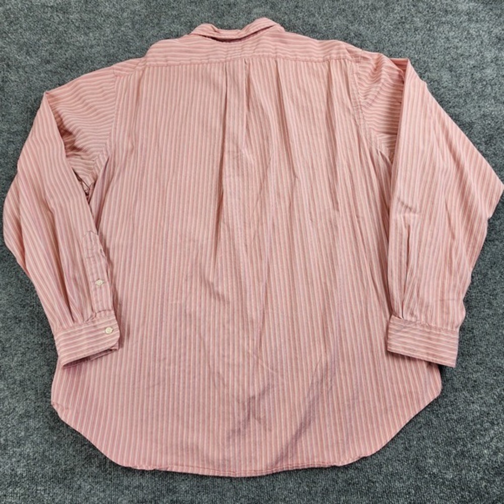 Ralph Lauren XL 17.5 Mens Classic Fit Striped Long Sleeve Button Peach - Picture 5 of 6